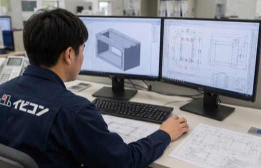 技術者が図面・設計をする様子
