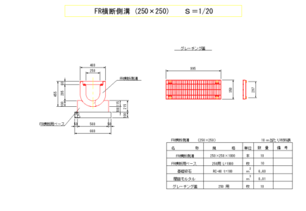 FR横断側溝-250