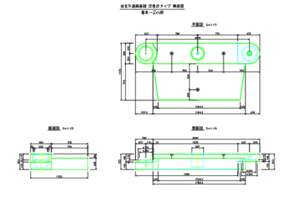 自在Ｒ連続基礎 交差点タイプ 標準断面図